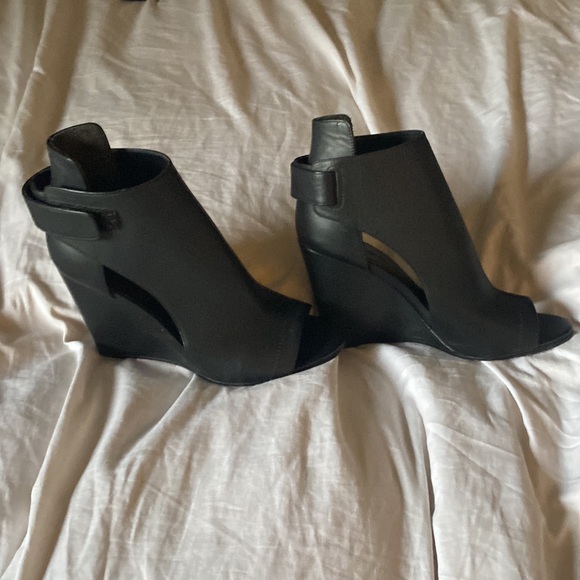 Vince Katia Leather Open Toe Platform Wedge Bootie - Picture 2 of 4